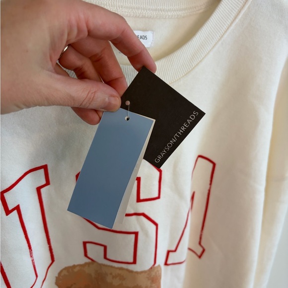 USA Teddy Bear Sweatshirt Size Large NWT - Picture 6 of 6